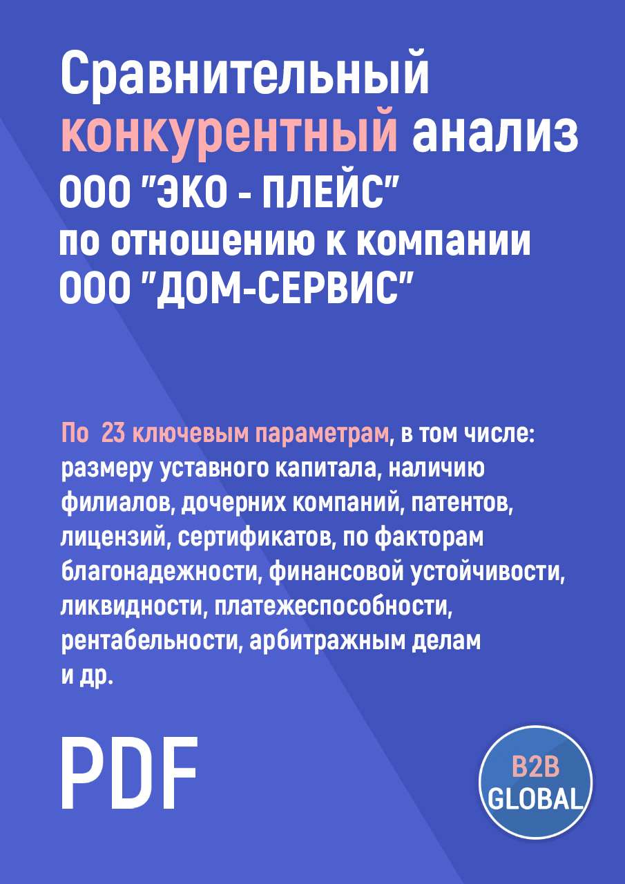 Конкурентный анализ «ЭКО-ПЛЕЙС» по отношению к ООО 