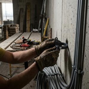 Скоба металлическая однолапковая с полимерным покрытием СМО-П d38-40 мм (50шт/30...