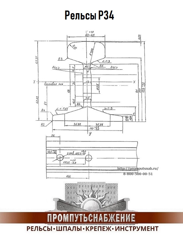 Р24 рельс чертеж